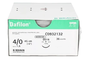 Nici niewchłanialne Dafilon 36 szt. B.Braun (45 cm, 4/0 DS16 - 16 mm)