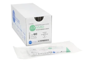 Nici niewchłanialne LUXAMID 12 szt. LUXsutures (75 cm, 6/0 DS12 - 12 mm)