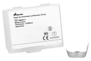 Matryce metalowe Tofflemire 30 szt. ZTdental (szerokość - 6,3 mm, grubość - 0,038 mm)