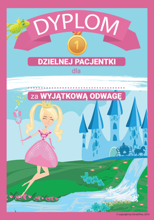 Zabawka - dyplom "Dzielny Pacjent" 1 szt. (księżniczka)