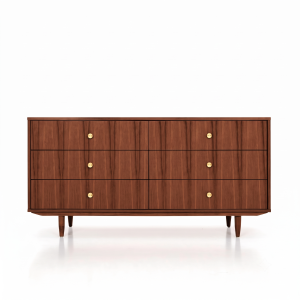 Komoda sideboard D-S13 sześcio-szufladowa fornir orzech kolor tekowy