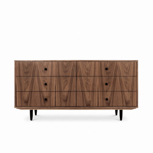 Komoda sideboard D-S13 sześcio-szufladowa fornir orzech amerykański