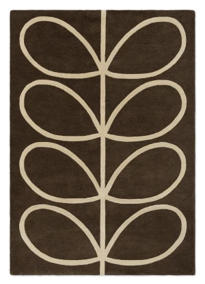 Brązowy Dywan w Liście - GIANT LINEAR STEM WALNUT