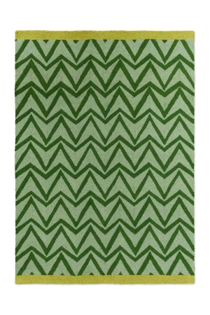 Zielony Dywan Geometryczny - DHURRIE GREEN