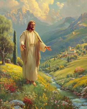 Haft Diamentowy - Jezus w Zielonej Dolinie