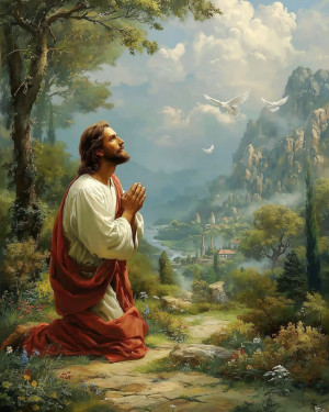 Haft Diamentowy - Jezus w Modlitwie