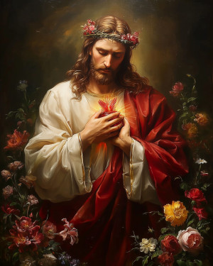Haft Diamentowy - Jezus w Ogrodzie Serca