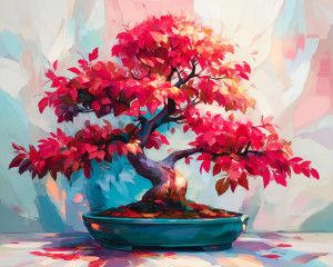 Malowanie po Numerach - Karminowe Bonsai