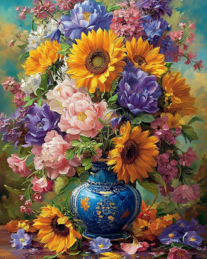 Haft Diamentowy - Kwiaty Lata