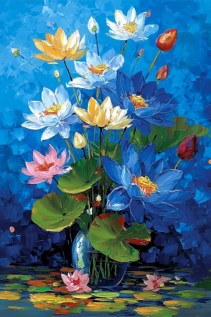 Haft Diamentowy - Wodne Kwiaty