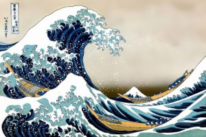 Haft Diamentowy - Katsushika Hokusai Wielka fala w Kanagawie