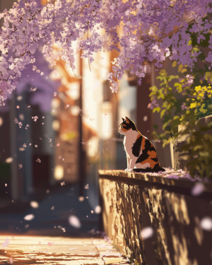 Haft Diamentowy - Kocie Hanami