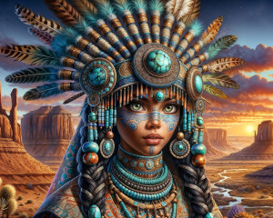 Haft Diamentowy - Piękna Indianka 4