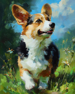 Malowanie po Numerach - Letni Corgi