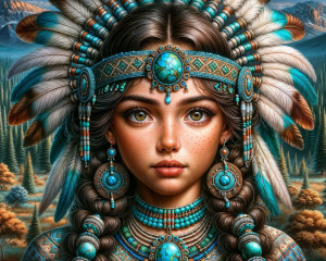 Malowanie po Numerach - Piękna Indianka 1