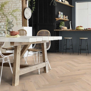 Fiskebensparkett Segno Eik Limestone