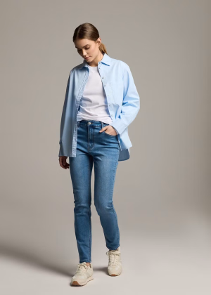 Jeansy slim fit z wysokim stanem