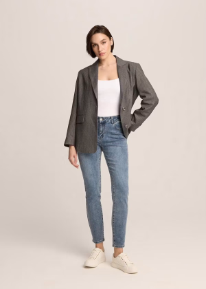 Jeansy slim fit ze średnim stanem
