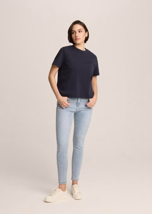 Jeansy slim fit ze średnim stanem