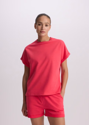 Luźny T-shirt damski z grubej, miękkiej dzianiny