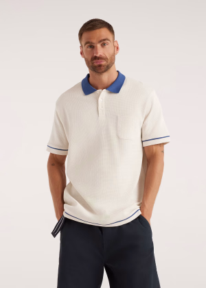 Bawełniane polo z materiału waffle