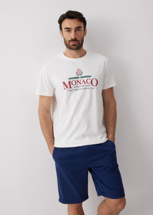 Bawełniana koszulka z nadrukiem Monaco