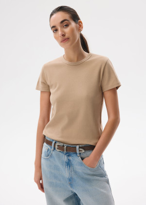 Dopasowany bawełniany T-shirt