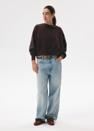 Krótka bluza typu crewneck