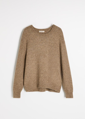 Sweter damski z miękkiej dzianiny z domieszką wełny