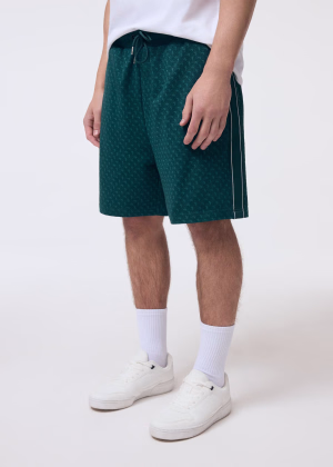 Dzianinowe spodenki męskie w stylu retro z kontrastowymi lampsami