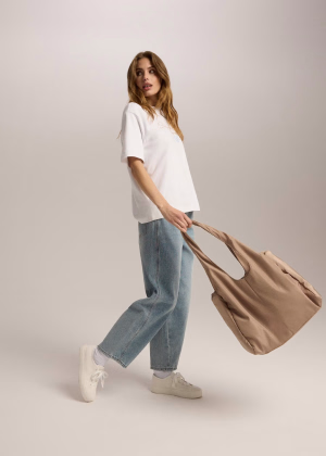 Duża beżowa torba shopper