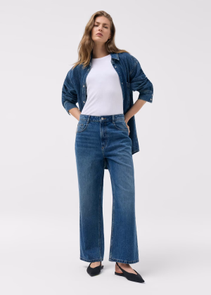 Jeansy damskie wide leg z wysokim stanem