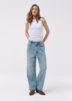 Jeansy damskie wide leg z wysokim stanem