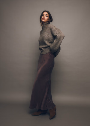 Sweter damski oversize z golfem