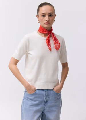 Swetrowy t-shirt damski