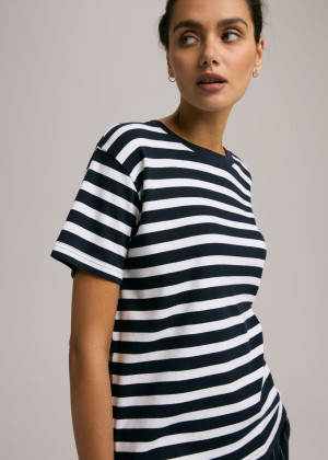 Damski bawełniany T-shirt w paski