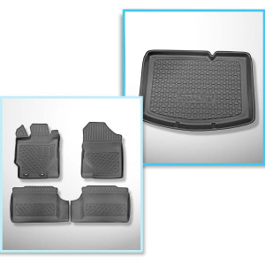 Bagagerumsmåtte og bilmåttesæt TPE PREMIUM skræddersyet til: Toyota Yaris III Hatchback (09.2011-08.2020) - nederste bagagerum