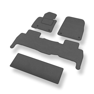 Velour gulvmåtter til Toyota Land Cruiser J200 SUV (2007-2021) 7-personers - grå
