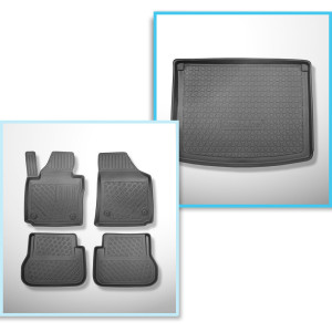 Bagagerumsmåtte og bilmåttesæt TPE PREMIUM skræddersyet til: Volkswagen Caddy Life Mixt, Comfortline Mixt, Trendline Mixt Stationcar (2004-10.2020) -