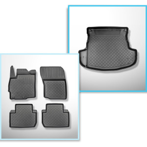 Bagagerumsmåtte og bilmåttesæt TPE skræddersyet til: Mitsubishi Outlander III SUV (09.2012-2022) - 5 sæder; nederste bagagerum (med og uden subwoofer