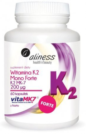 Aliness Witamina K2 Mono FORTE MK-7 200µg z Natto - 60 kaps.