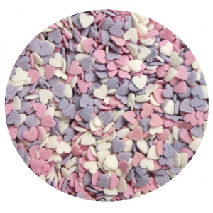Posypka cukrowe serduszka purpurowy mix 30g