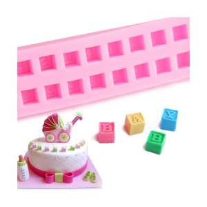 Alfabet silikonowy do masy cukrowej klocki 3d 6381
