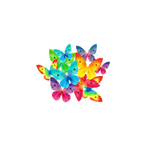 Motyle waflowe 3D Mix kolor 10szt
