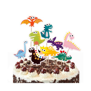 Toppery na tort urodzinowy Dinozaury 9 sztuk