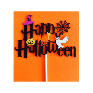 Topper na tort brokatowy HAPPY HALLOWEEN 6320