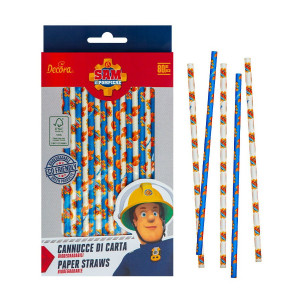 Słomki papierowe cake pops STRAŻAK SAM 80szt