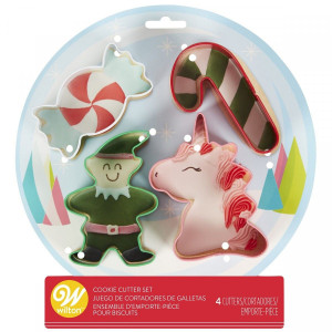 Foremki do ciastek SNOW GLOBE ELF 4szt Wilton
