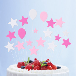 Toppery na tort baloniki gwiazdki