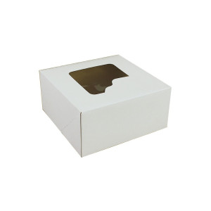 Pudełko na tort białe z okienkiem 28cmx28cmx13cm